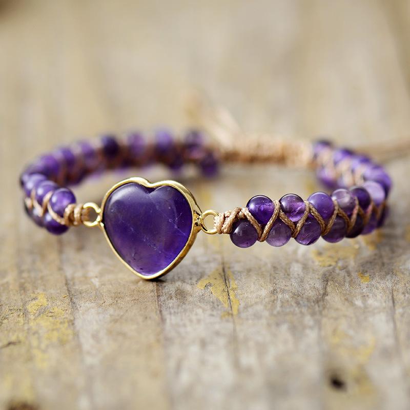 Luxury Europe and America, Hot-selling Emperor Amethyst Love Double Layer Hand-woven Bracelet Adjustable Bracelet
