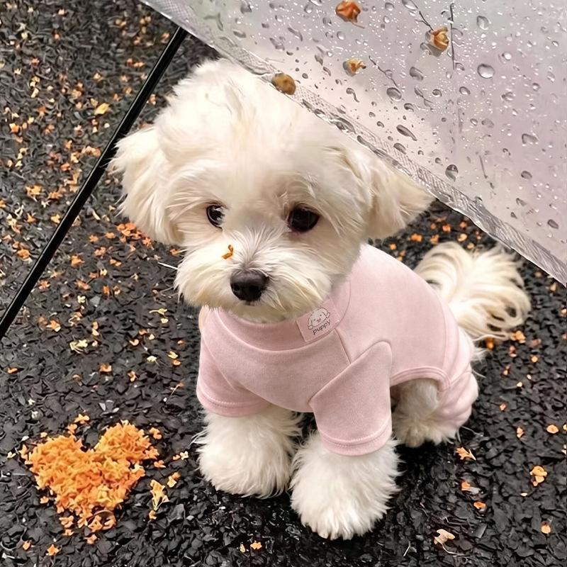 Dog German velvet warm four-legged clothes autumn and winter than bear teddy small dog cat pet bottoming shirt loungewear