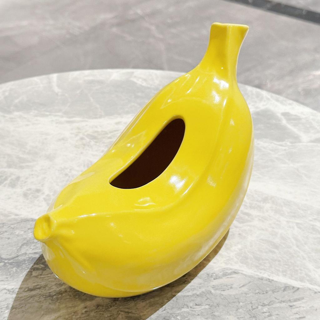 Creative banana tissue box living room coffee table home decoration ceramic paper pumping box