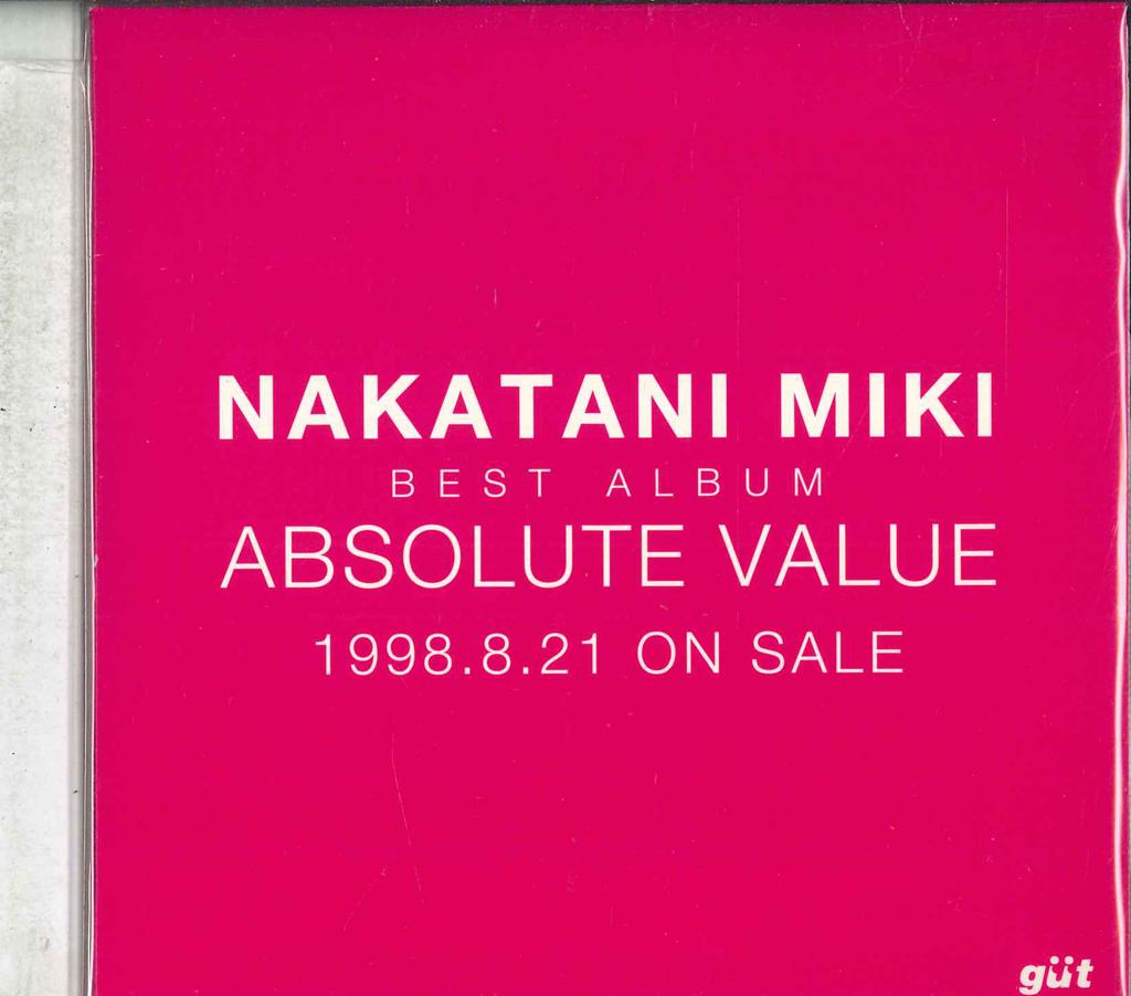 CD MIKI NAKATANI - Absolute Value FLCG3037 Güt, For Life R 1998 Japan Pop Used