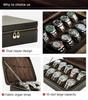 Retro Crazy Horse Cowhide Leather Watch Box - 10-Slot Handcrafted Storage for Wristwatches