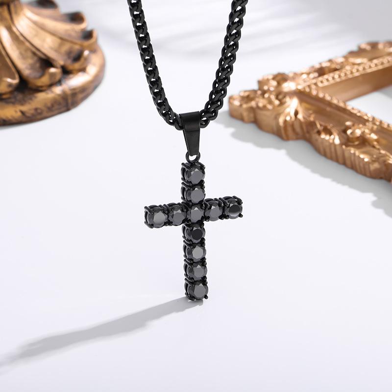 Europäische und Amerikanische Diamantbesetzte Kreuz-Anhänger Halskette, Hochwertige Halskette, Personalisierter Schmuck 2026