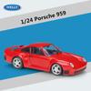 Welly 1/24 Porsche 959 Alloy Sports Car Model Diecast Metal Classic Racing Vehicle Car Model Simulation Collection Kids Toy Gift