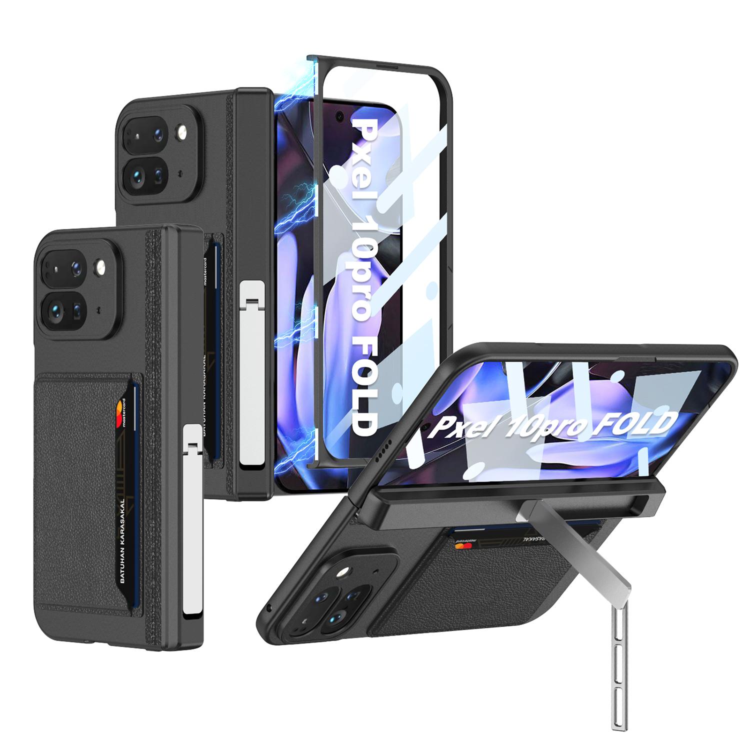 

Magnetic Hinge Stand Case For Google Pixel 10 9 Pro Fold Card Package Screen Glass Protective Cover For Pixel 10 Pro Fold Case Google Pixel 9 Pro Fold чёрный