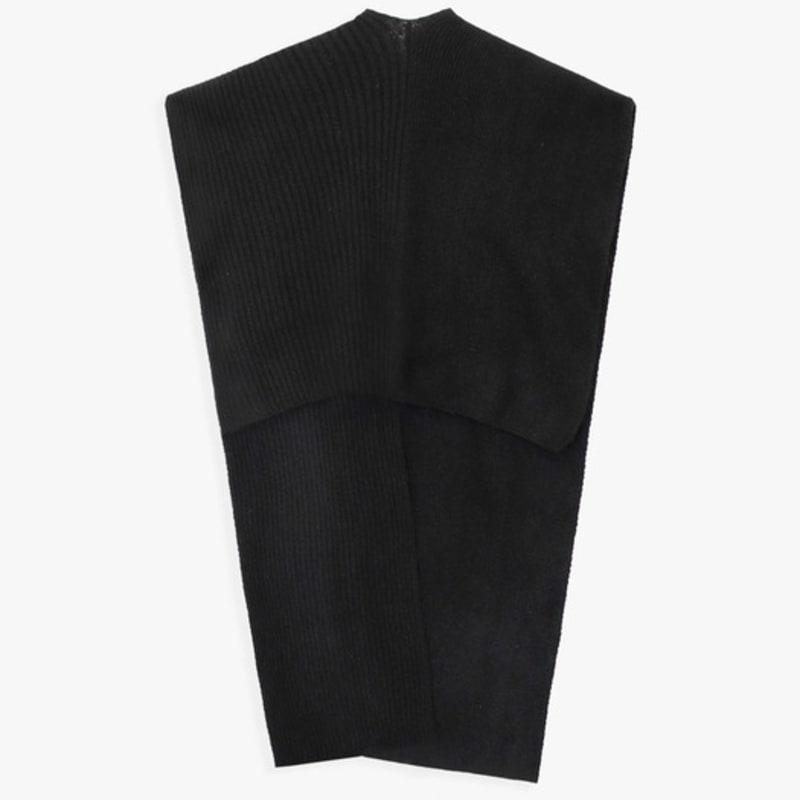 healiote SHAWL KNIT CAPE_BLACK