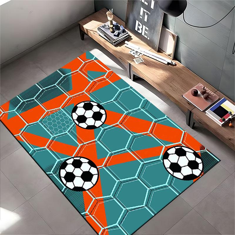 Soccer Pattern Hexagonal Carpet suitable as a non-slip mat for the living room or bedroom sofa
