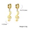 My Shape Fashion Music Note Pendant Earrings for Men Women Stainless Steel Circle Clip Earring Punk Jewelry for Party Concert