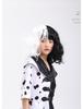 101 Dalmatians Cruella De Vil Black & White Spotted Dress Costume for Stage Performance