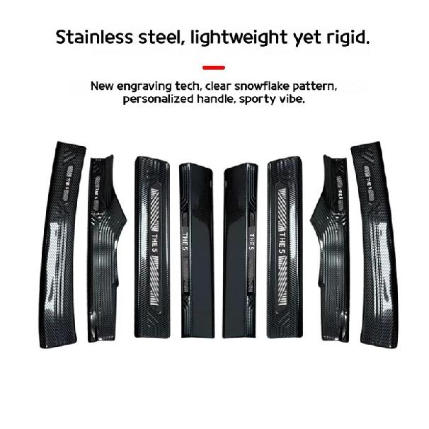 Para BMW Série 5 G60 2024-2025 Tiras de Soleira de Porta de Carro, Degraus de Boas-Vindas Placas de Proteção de Aço Inoxidável Textura Acessórios de Interior de Carro