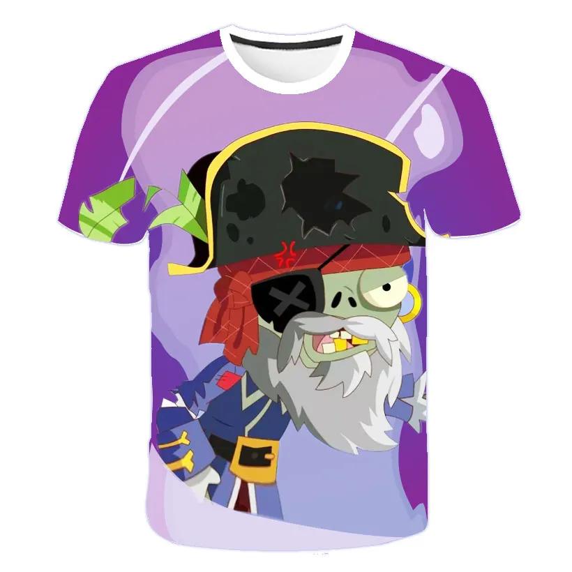 2025 MINISO Tricou Copii Mânecă Scurtă Joc Copil Plante Zombi Haine Desene Animate Copii Băiat Topuri Tricouri Tricou Băieți Mazăre Tragătoare Tricouri