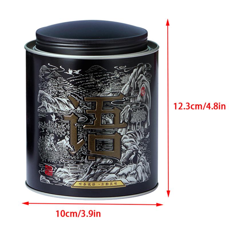Small Sealed Tinplate Tea Jar - Wrought Iron Decorative Storage Container for Loose Tea
