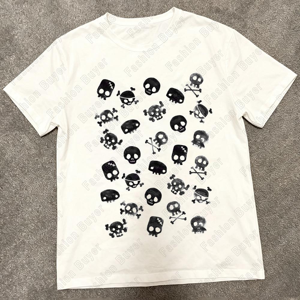 Summer Skull YK Style Punk S Aesthetic Harajuku Grunge Unisex Short Sleeve Street Tshirts Fashion Emo Girl Tops Clothing