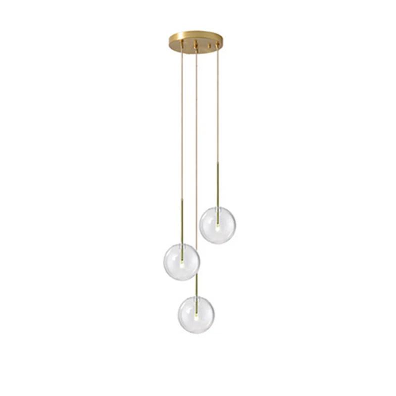 Nordic Modern Pendant Lamp Fixture Clear Glass Ball Lighting Lampshade Bedroom Hanging Lights Dining Restaurant Decor Suspension
