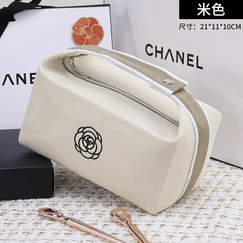 New high-end camellia portable lipstick mobile phone watch key canvas portable cosmetic bag travel storage bag