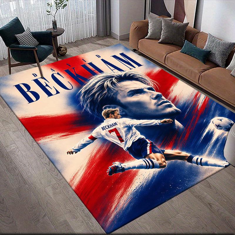 Becks Flannel Printed Carpet, Home Sofa Decoration for Living Room & Bedroom, Non‑Slip Play Flannel Floor Mat for Game Room