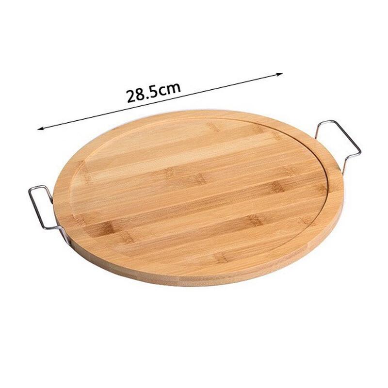 Round Bamboo Wood Serving Tray