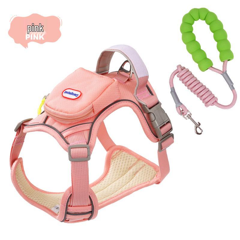 Reflective Tactical Anti-pull Dog Harness with Leash & Backpack
