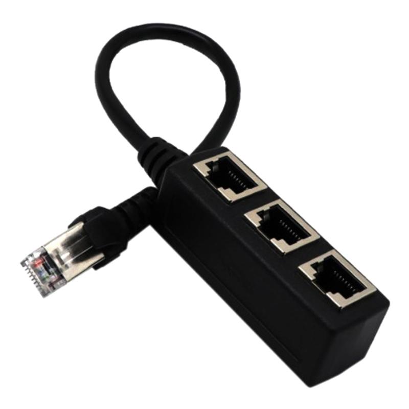 Ethernet Cable Splitter Network Adapter Ethernet Splitter 1 To 3 Cable Rj45 Lan Ethernet Connector Adapter