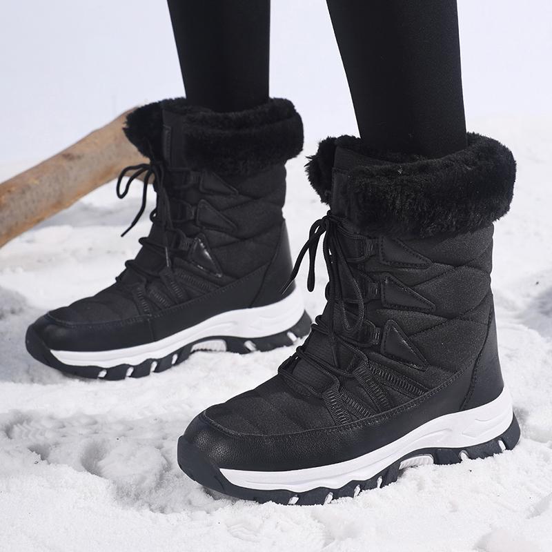 TUINANLE Warm Winter Plush Boots Women Snow Boots Comfortable and Casual Ladies Cotton Shoes