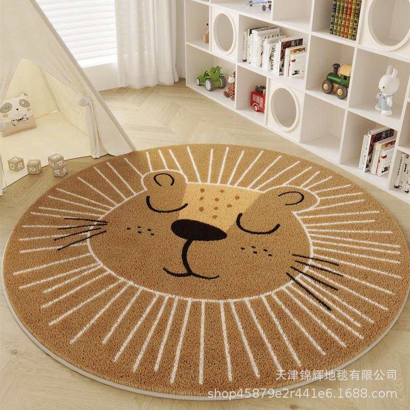 Children'S Room Round Imitation Cashmere Carpet Rocking Chair Crawling Floor Mat Bedside Living Room Sand Dirt-Resistant And Easy To Take Care Of