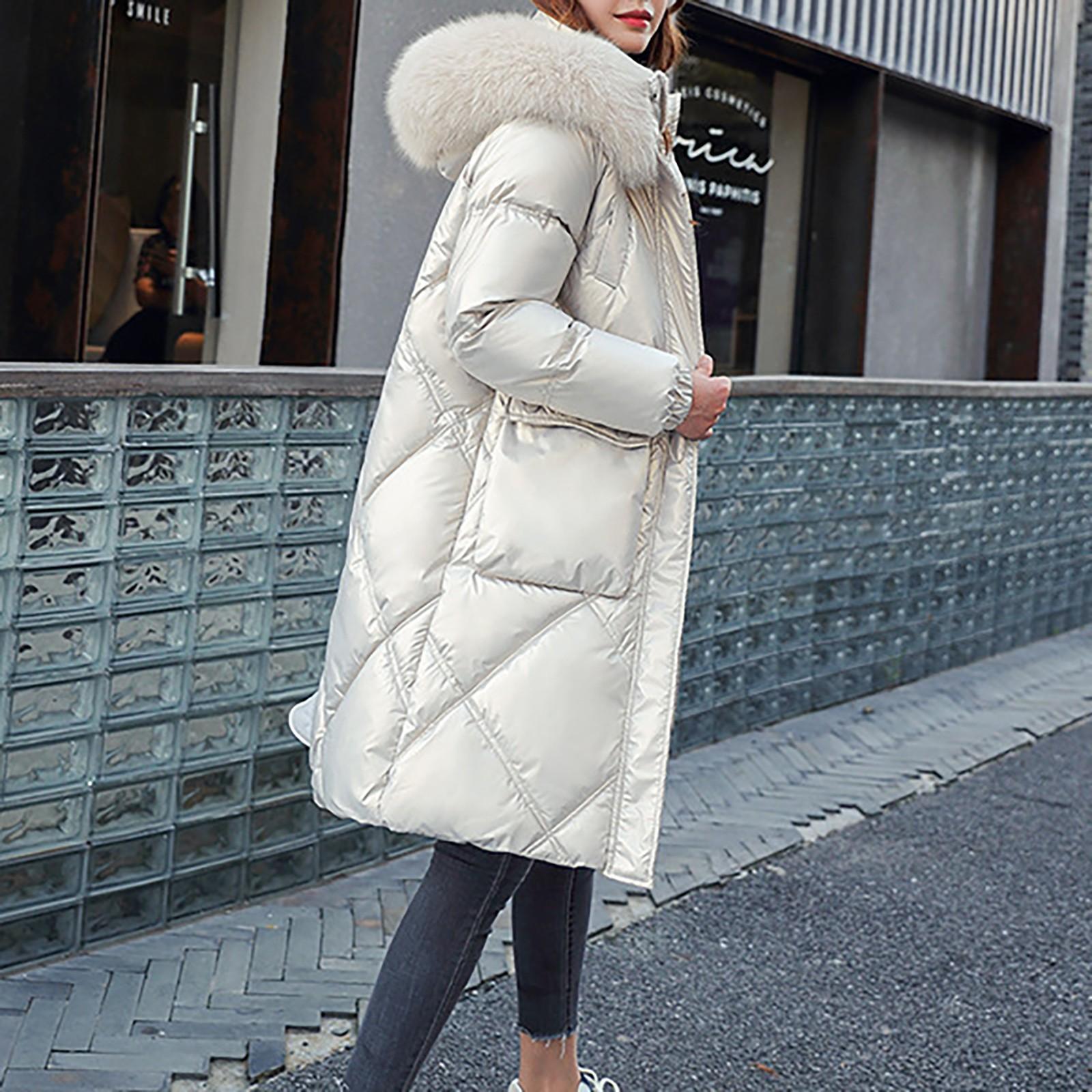 

Жіноче модне тепле пальто середньої довжини в корейському стилі з тонкою талією та піджаком XL бежевий