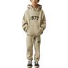 Fear of God Essentials 1977 Collection SS22 Graphic Print Hooded Sweatshirt Kids Tops Wheat FOG-SS22-306