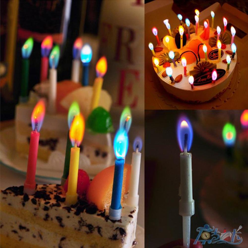 12PCS Colorful Candles Birthday Cake Room Creative Candles Festival Supplies