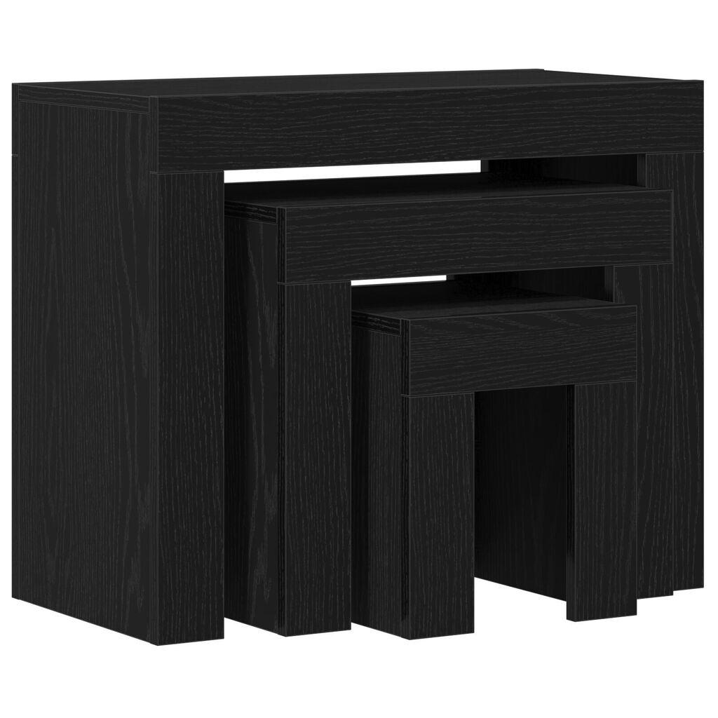 3-teiliges Beistelltisch-Set, Dekorative niedrige Tische in verschiedenen Größen, Wohnzimmer-Couchtisch, Sofabeistelltisch, Ablagetisch
