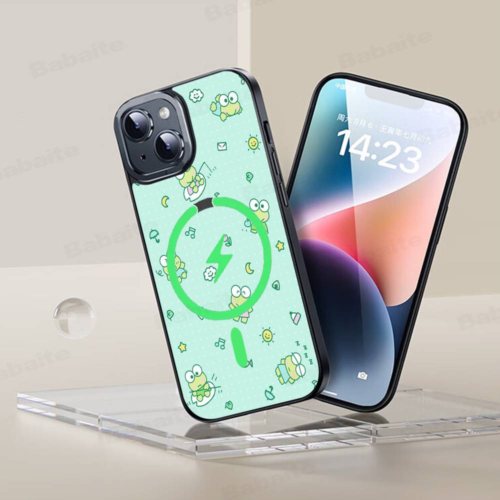 Cute Cartoon K-Keroppis Phone Case For IPhone 13 14 15 11 12 16 17 Pro Max Plus For Magsafe Magnetic Shell