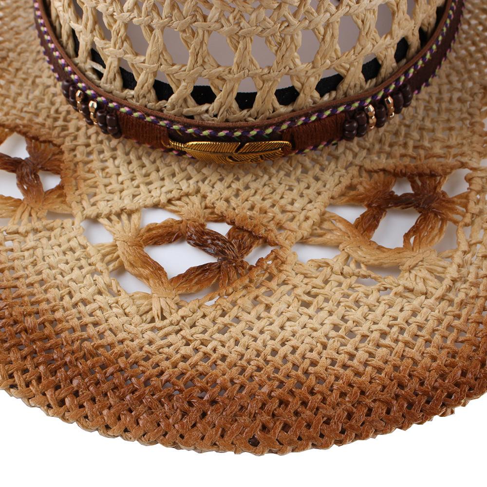 eBay hot-selling sunscreen sunshade hollow cowboy hat women's tide big-brimmed straw hat