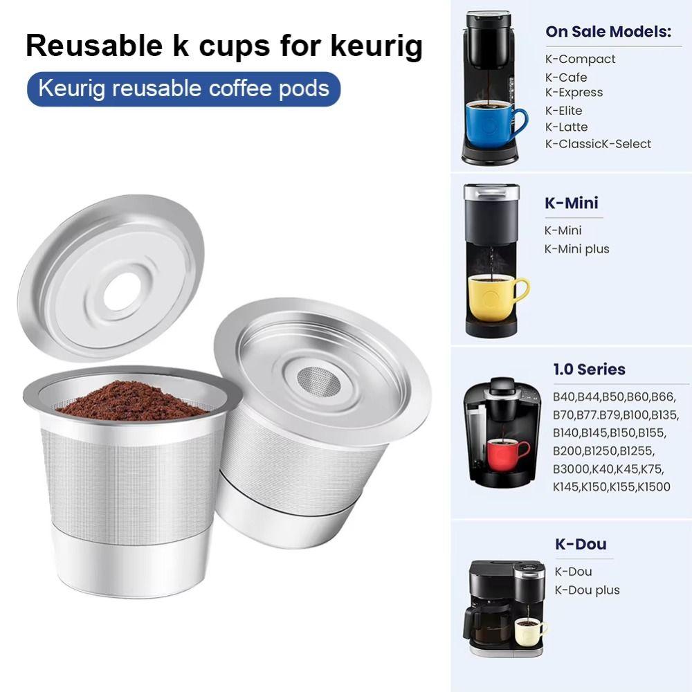 Sturdy Coffee Capsule Cup Stainless Steel Coffee Pod Filter Reusable K Cups  Coffee Accessories