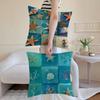 Marine Life Cushion Cover Anti-dustmite Pillowcase Invisible Zipper Silky Short Plush Sofa Cushion Cover