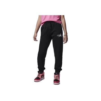 Solid Color Logo Print Cuffed Sports Pants Kids Bottoms Black FD9268-010
