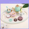 Wooden Childrens Tea Set With Pretend Play Accessories For Kids Educational Toy