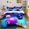 Billiards Themed Balls and Cues Bedding Set for Kids Luxury Gift 3pcs Digital Print Comforter Set Soft Comfortable Breathable