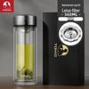 TOMIC Double-Layer Hammered Glass Tea Tumbler