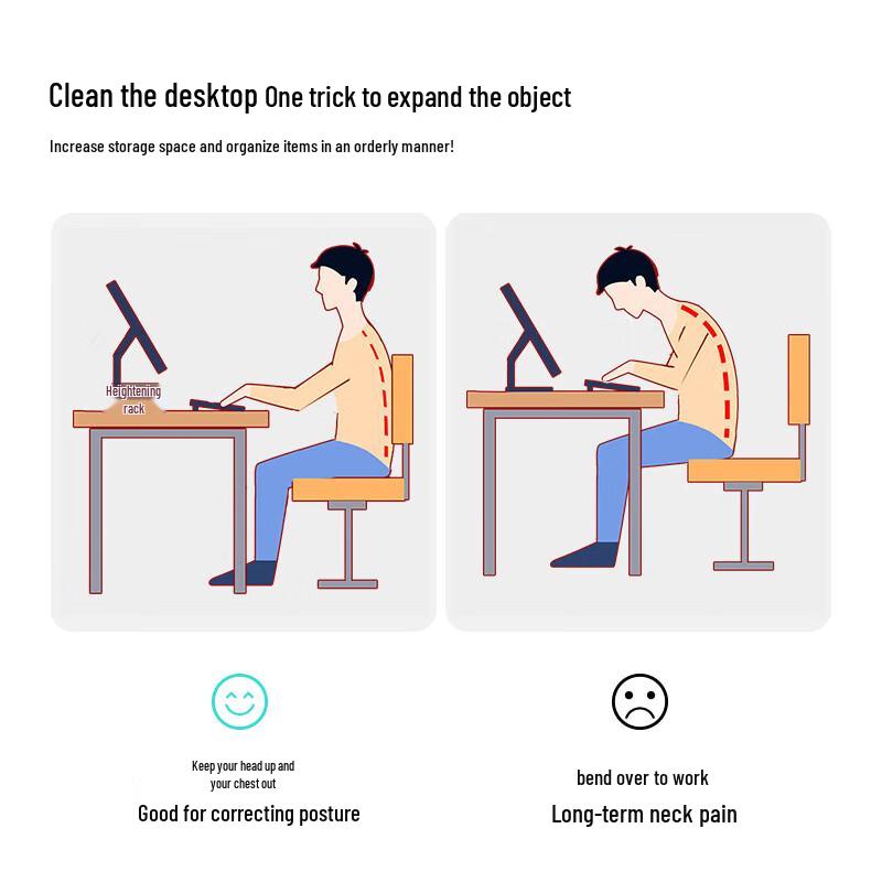 Dual-Layer Desktop Monitor Riser