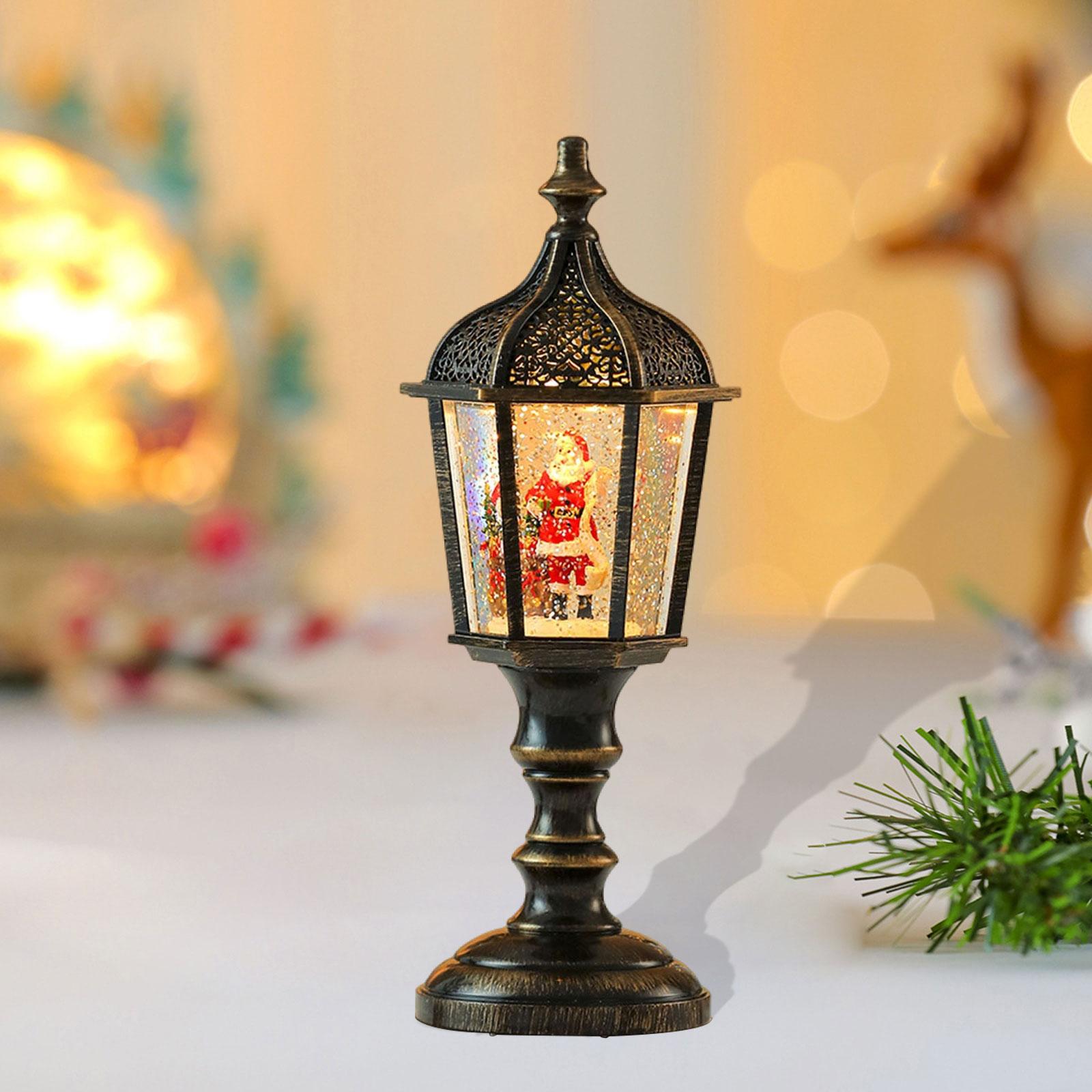 

Christmas Snow Globe Glitter Desktop Ornament Lighted with 8 Songs for