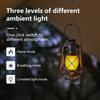 USB Rechargeable Vintage Style LED Camping Light Lightweight Horse Lantern Hanging Tent Light Outdoor Use Kerosene 3 Lighting Modes Lighting