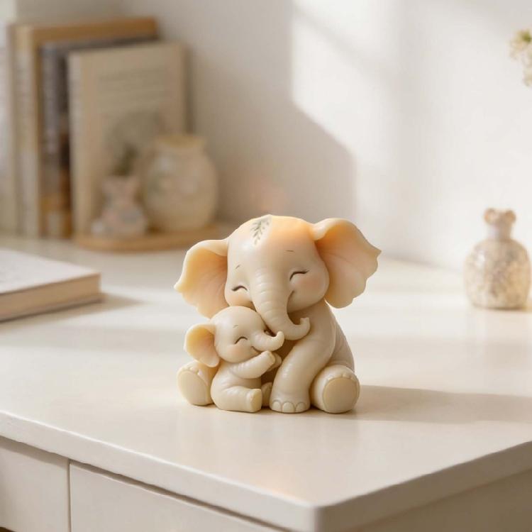 Hugging Elephant Epoxy Resin Silicone Mold For Candle Handmade Soap Food Safe Handmade Crafting Accessories