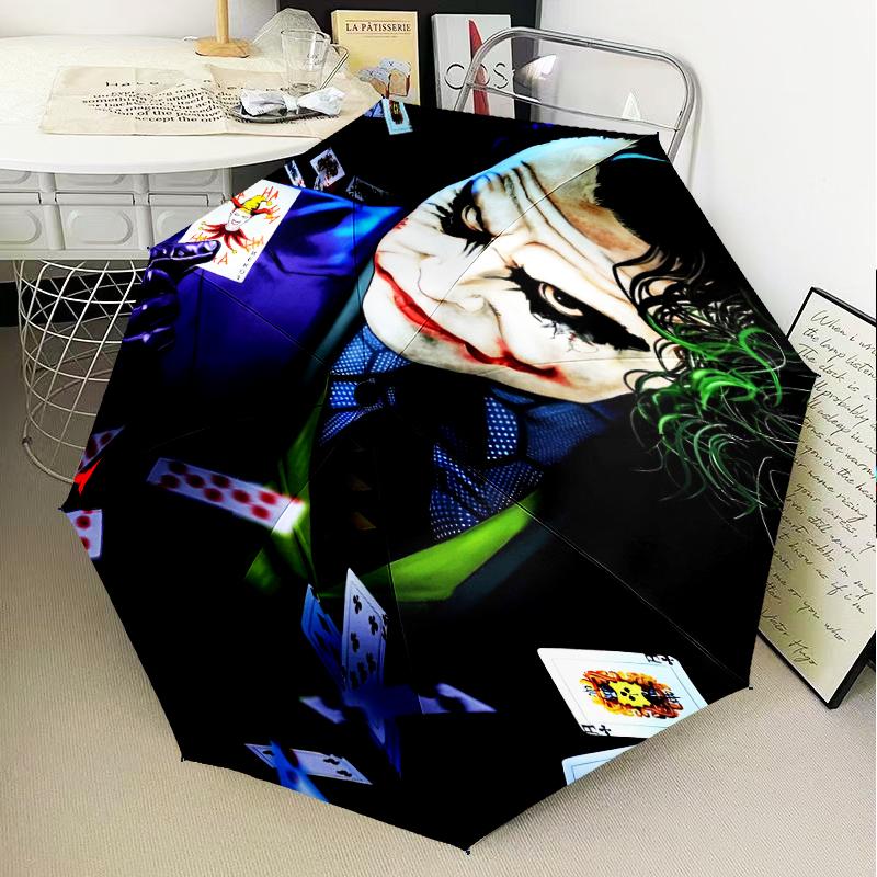clown's Dark Portrait Umbrella Folding umbrella, automatic umbrella 8-Frame for Travel, camping Use Gift for Halloween Christmas