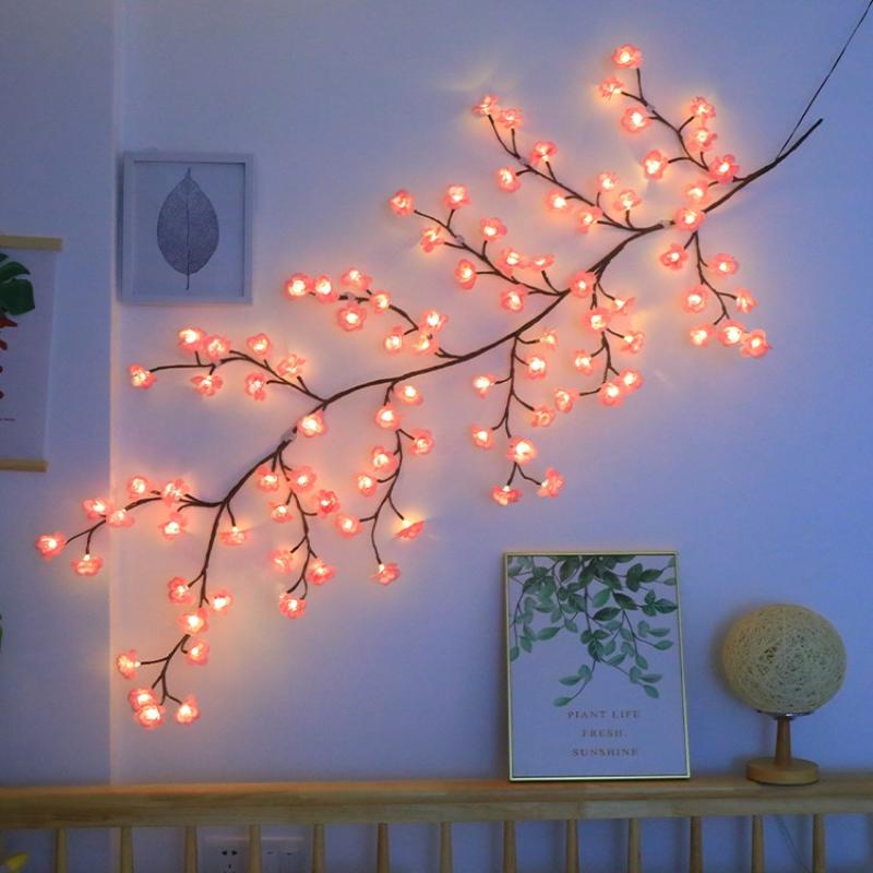 Tree Branch Lamp Bedroom Wall Decoration Willow Vine Tree Light Strip 8 Lighting Modes Diy Atmosphere Light Home Lighting