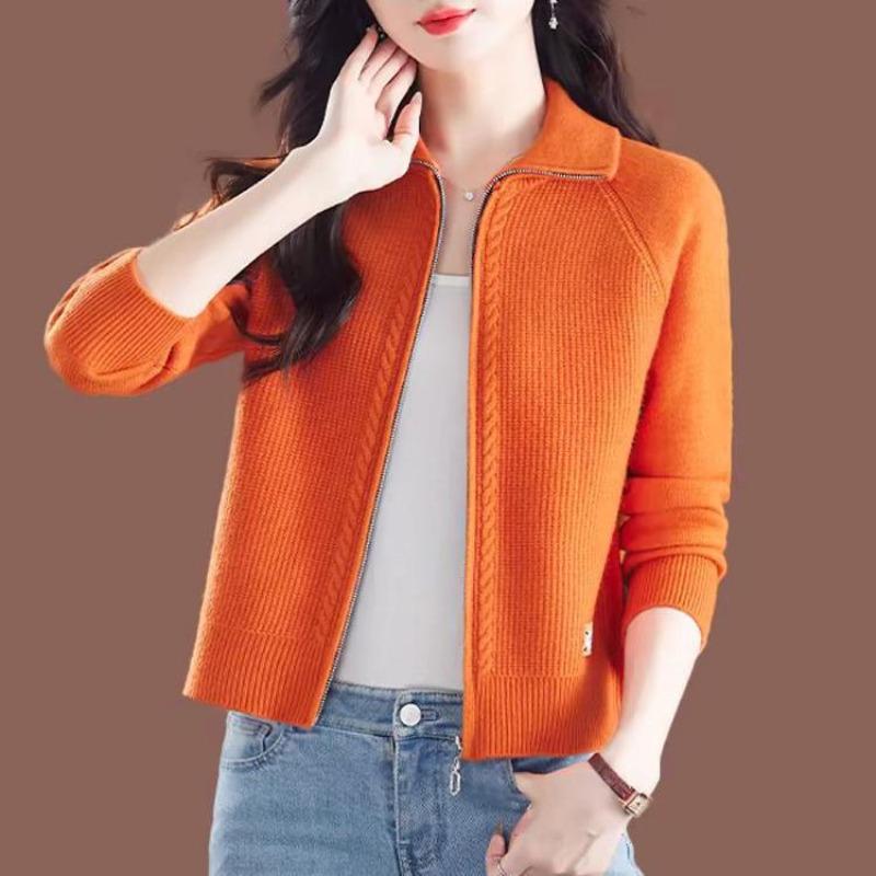 Lapel Knitted Cardigan Womens Autumn and Winter Updated Small Skirt with Red Top Sweater Jacket