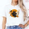 Halloween Cats Graphic Y2k Tops Women T-Shirt Casual Ulzzang Harajuku Streetwear Aesthetic Female Clothing Short Sleeve Tees