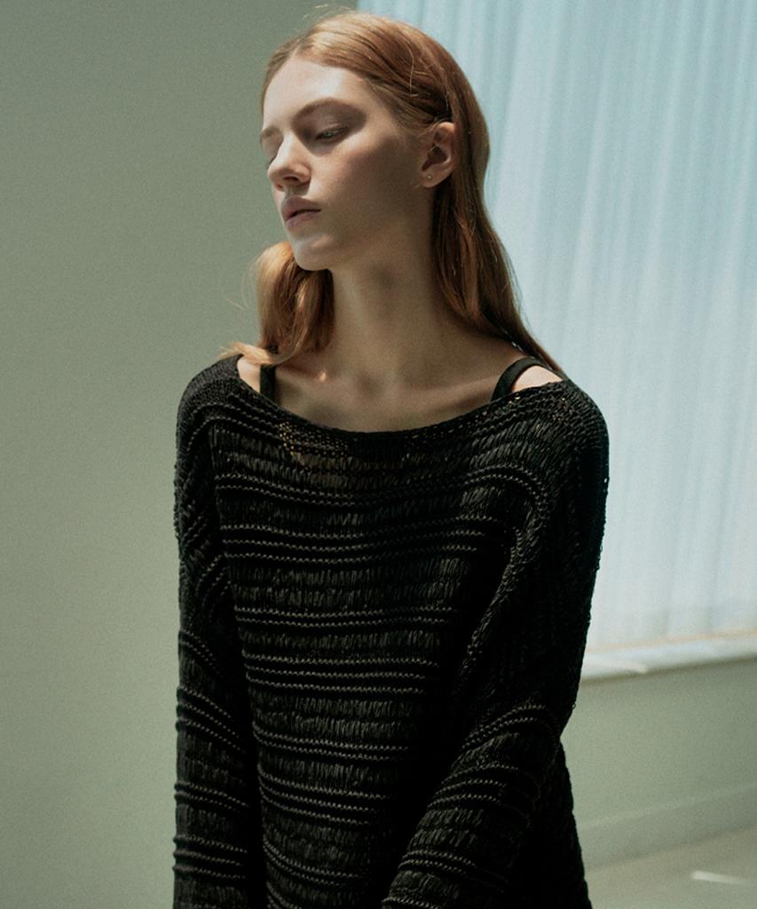 Vleti Two-Way Loose Fit Knit Cardigan (Black)