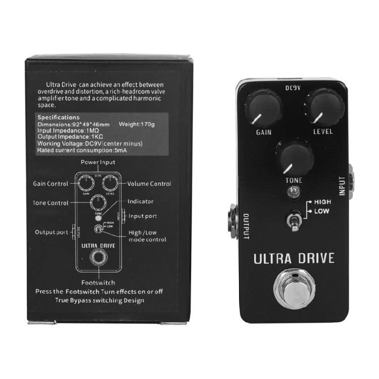 Guitar Overdrive Pedal with Vintage Tone Reproduction Guitar Effects Suitable for Various Music Styles and Settings