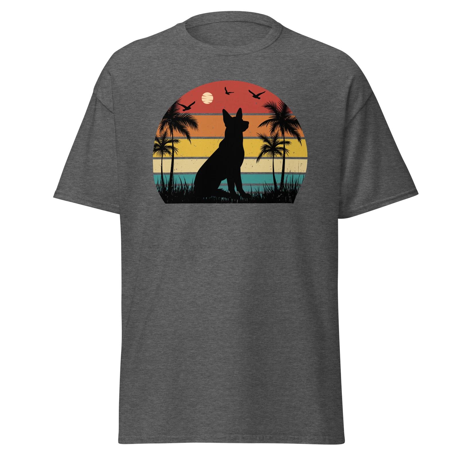 Retro Sunset Dog Unisex T-Shirt, pet animal nature classic hound pup canine XXL