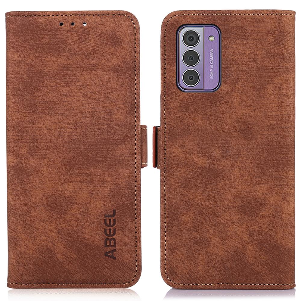 

ABEEL For Nokia G42 Phone Case Shockproof Wallet Stand PU Leather Retro Texture Phone Cover Brown