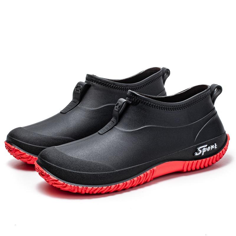 

Fashion camouflage rain shoes men s low-top takeaway riders wear waterproof and non-slip short rain boots soft-soled rubber shoes water shoes 44