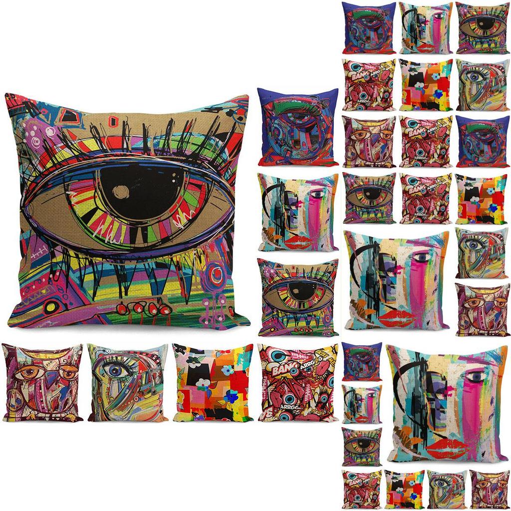 Unique Colors Graffiti Pillowcases For Home Decoration With Comfortable Fabric